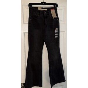 Levis 726 Jeans Womens 26 Gray Flare Slim high Rise Levi Stellar Stretch